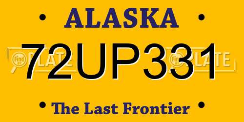 72UP331 Alaska License Plate