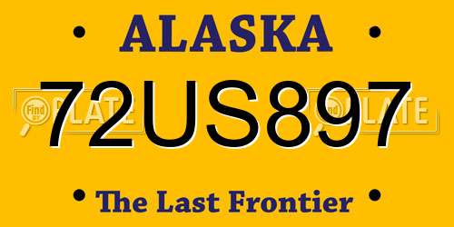 72US897 Alaska License Plate