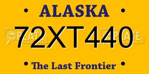 72XT440 Alaska License Plate