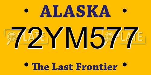 72YM577 Alaska License Plate