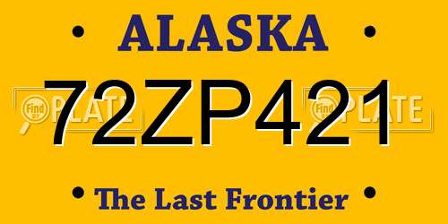 72ZP421 Alaska License Plate