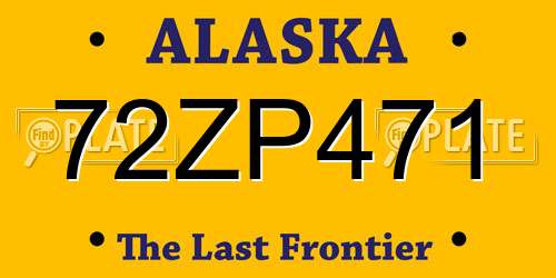 72ZP471 Alaska License Plate