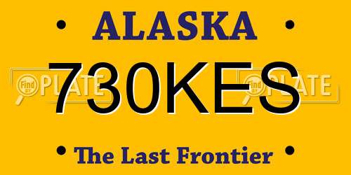 730KES Alaska License Plate