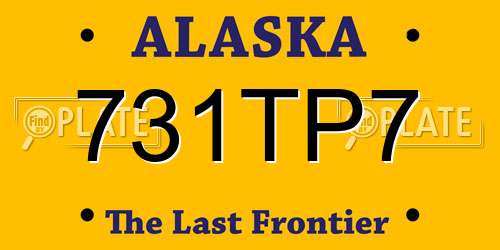 731TP7 Alaska License Plate