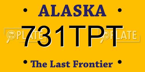 731TPT Alaska License Plate