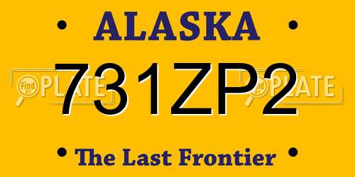 731ZP2 Alaska License Plate