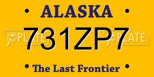 731ZP7 Alaska License Plate