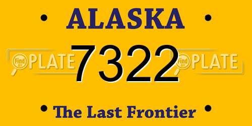 7322 Alaska License Plate