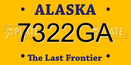 7322GA Alaska License Plate