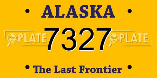 7327 Alaska License Plate