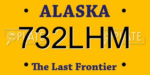 732LHM Alaska License Plate