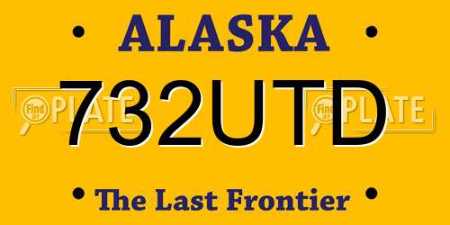 732UTD Alaska License Plate