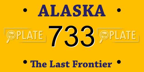 733 Alaska License Plate