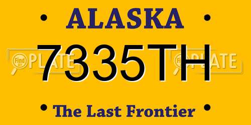 7335TH Alaska License Plate