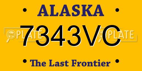 7343VC Alaska License Plate