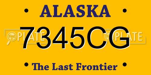 7345CG Alaska License Plate