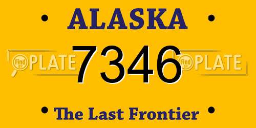 7346 Alaska License Plate