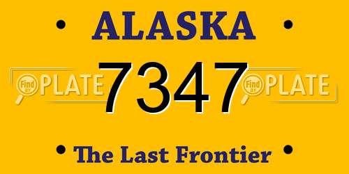 7347 Alaska License Plate