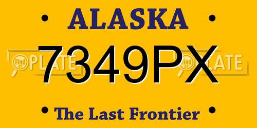 7349PX Alaska License Plate