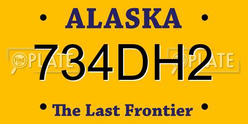 734DH2 Alaska License Plate