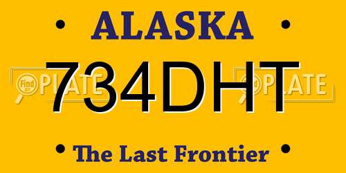 734DHT Alaska License Plate