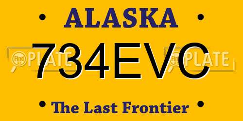 734EVC Alaska License Plate