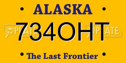 734OHT Alaska License Plate