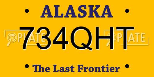 734QHT Alaska License Plate