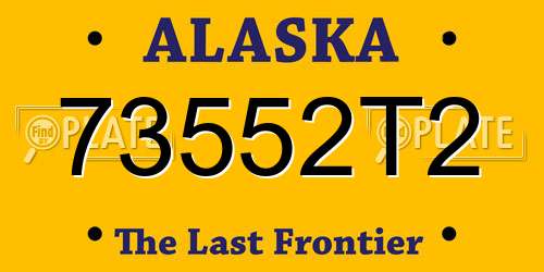 73552T2 Alaska License Plate
