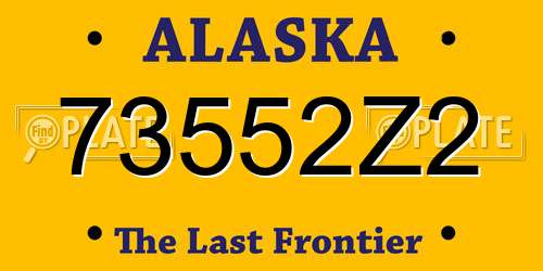 73552Z2 Alaska License Plate