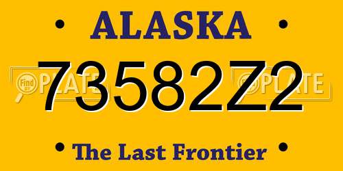 73582Z2 Alaska License Plate