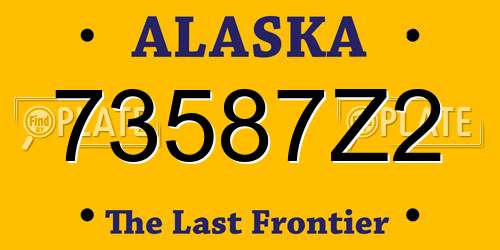 73587Z2 Alaska License Plate