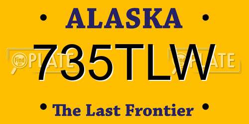 735TLW Alaska License Plate