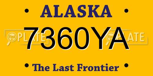 7360YA Alaska License Plate