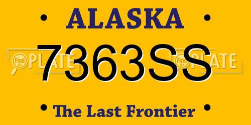 7363SS Alaska License Plate