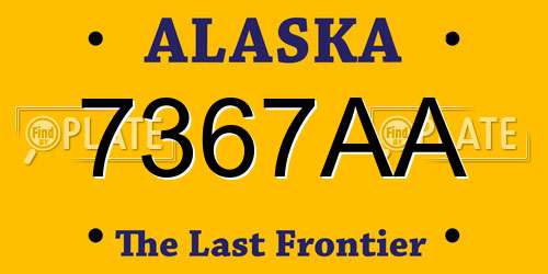 7367AA Alaska License Plate