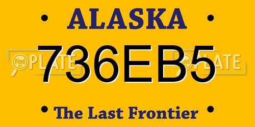 736EB5 Alaska License Plate