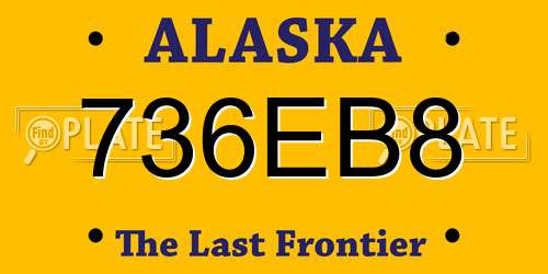 736EB8 Alaska License Plate