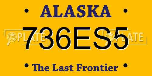 736ES5 Alaska License Plate