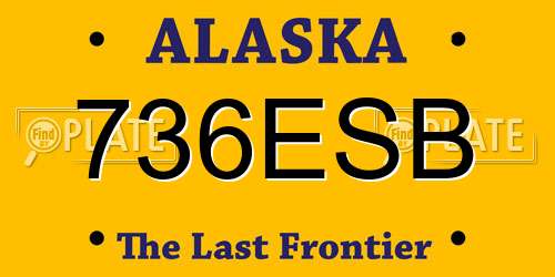 736ESB Alaska License Plate