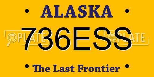 736ESS Alaska License Plate