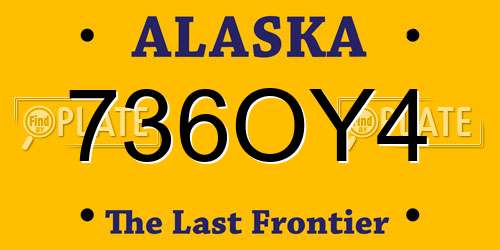 736OY4 Alaska License Plate