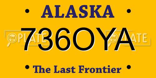 736OYA Alaska License Plate