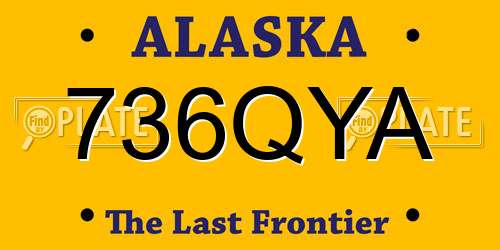 736QYA Alaska License Plate