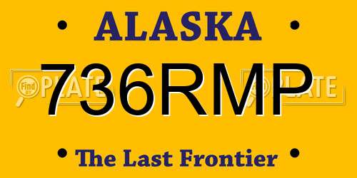 736RMP Alaska License Plate