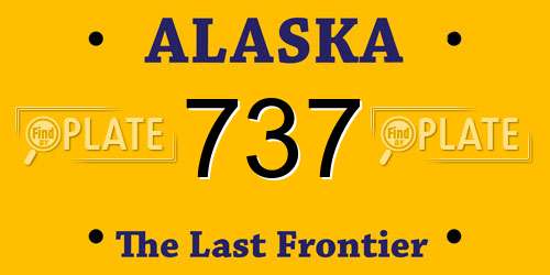 737 Alaska License Plate