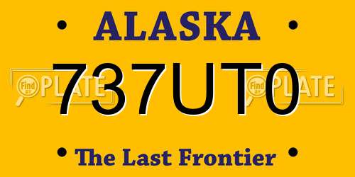 737UT0 Alaska License Plate