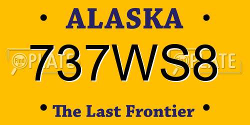 737WS8 Alaska License Plate