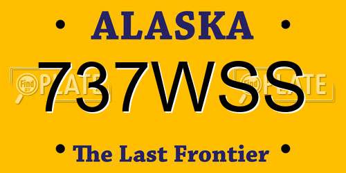737WSS Alaska License Plate
