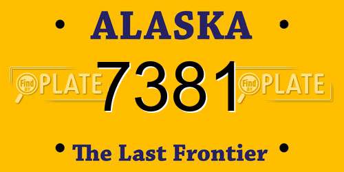 7381 Alaska License Plate